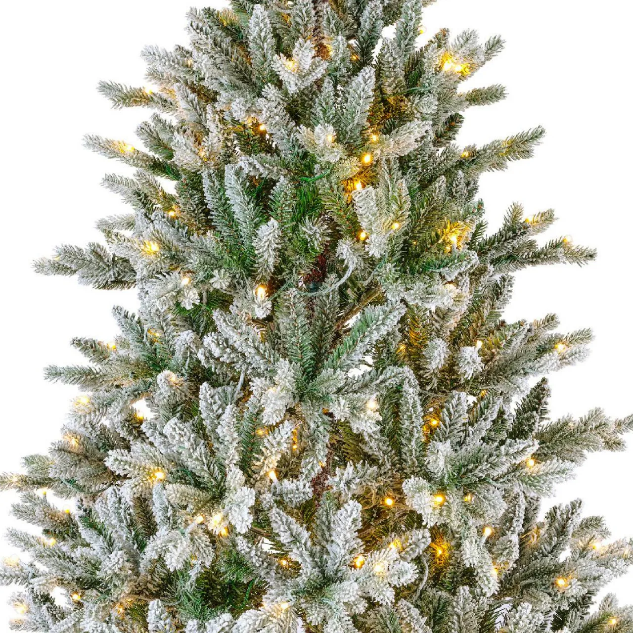 Sapin Grande Taille|Sapin Artificiel De Noël|EMINZA Sapin de Noël artificiel lumineux 560 LED (H240 cm) Allix Vert enneigé Sapin enneigé lumineux
