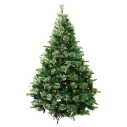 Sapin Grande Taille|Sapin Artificiel De Noël|EMINZA Sapin de Noël artificiel lumineux (H240 cm) Washington Luxe Vert sapin Sapin vert lumineux