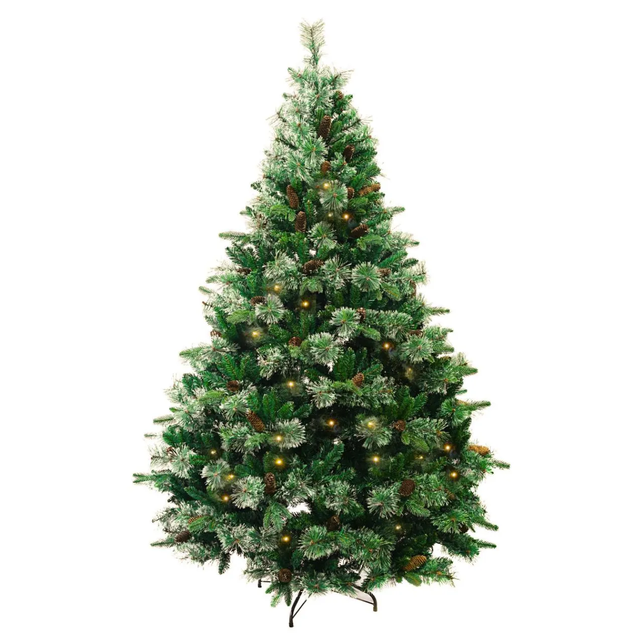 Sapin Grande Taille|Sapin Artificiel De Noël|EMINZA Sapin de Noël artificiel lumineux (H240 cm) Washington Luxe Vert sapin Sapin vert lumineux