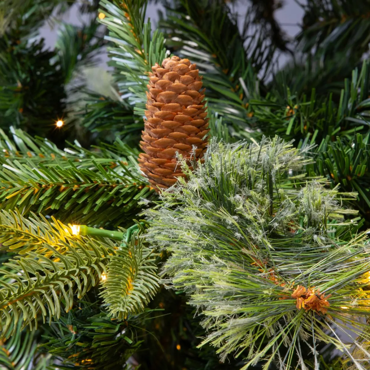 Sapin Artificiel De Noël|EMINZA Sapin de Noël artificiel lumineux (H180 cm) Washington Luxe Vert sapin Sapin vert lumineux