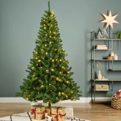 Sapin Grande Taille|Sapin Artificiel De Noël|EMINZA Sapin de Noël artificiel lumineux 640 LED (H300 cm) King Vert sapin Sapin vert lumineux