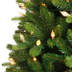 Sapin Grande Taille|Sapin Artificiel De Noël|EMINZA Sapin de Noël artificiel lumineux 400 LED (H210 cm) Barrow Vert sapin Sapin vert lumineux
