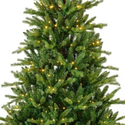 Sapin Grande Taille|Sapin Artificiel De Noël|EMINZA Sapin de Noël artificiel lumineux 430 LED (H210 cm) Allix Vert sapin Sapin vert lumineux