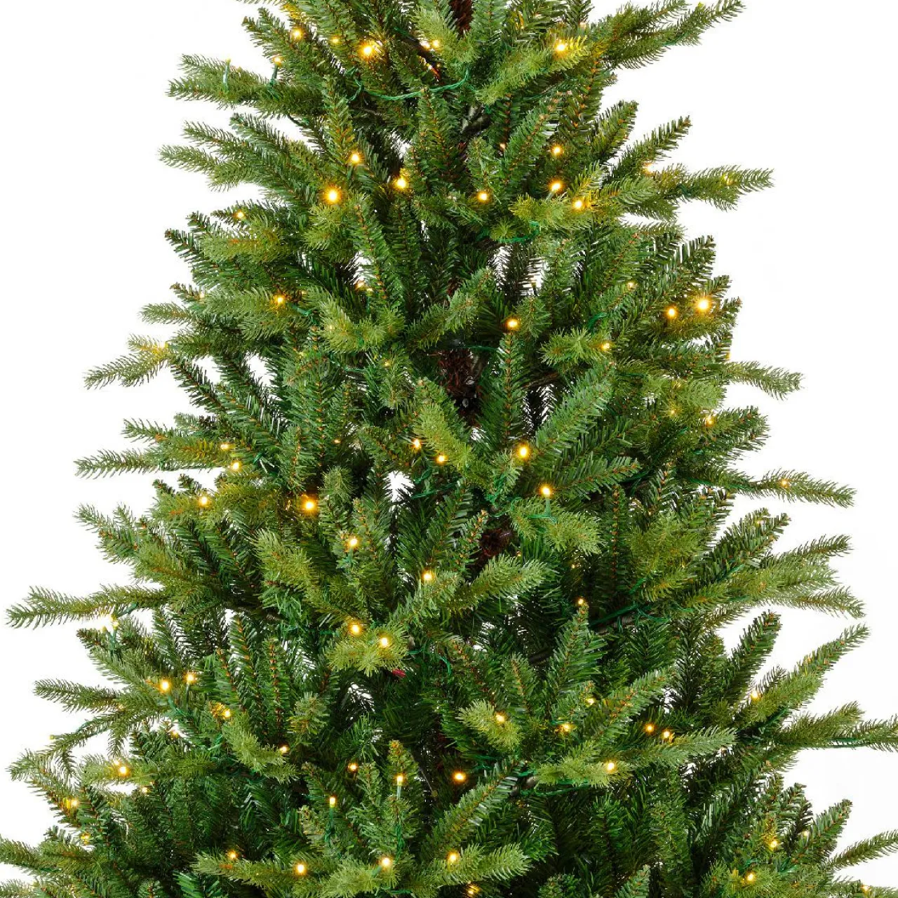 Sapin Grande Taille|Sapin Artificiel De Noël|EMINZA Sapin de Noël artificiel lumineux 430 LED (H210 cm) Allix Vert sapin Sapin vert lumineux