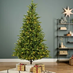 Sapin Grande Taille|Sapin Artificiel De Noël|EMINZA Sapin de Noël artificiel lumineux 560 LED (H240 cm) Allix Vert sapin Sapin vert lumineux