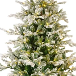 Sapin Artificiel De Noël|EMINZA Sapin de Noël artificiel lumineux 400 LED (H180 cm) Glorious Vert enneigé Sapin enneigé lumineux