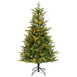 Sapin Artificiel De Noël|EMINZA Sapin de Noël artificiel lumineux 320 LED (H180 cm) Allix Vert sapin Sapin vert lumineux