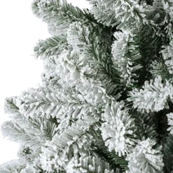 Sapin Grande Taille|Sapin Artificiel De Noël|EMINZA Sapin de Noël artificiel lumineux 320 LED (H210 cm) King Vert enneigé Sapin enneigé lumineux