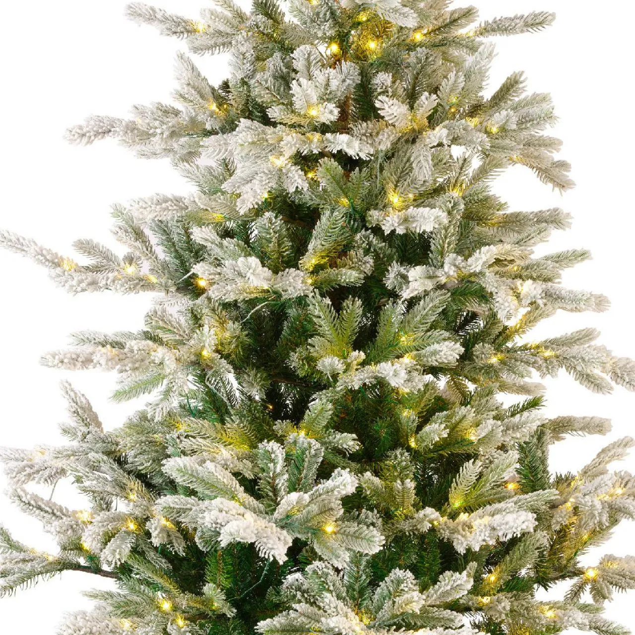 Sapin Grande Taille|Sapin Artificiel De Noël|EMINZA Sapin de Noël artificiel lumineux 550 LED (H210 cm) Glorious Vert enneigé Sapin enneigé lumineux