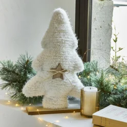Déco Et Objet De Noël|KAEMINGK Sapin de Noël fausse fourrure à poser (H38 cm) Neige he Blanc