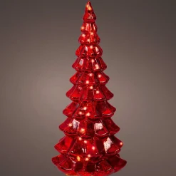 Déco Et Objet De Noël|Déco Et Objet Lumineux|KAEMINGK Sapin de Noël lumineux à piles 20 LED (H32 cm) Eternel Rouge