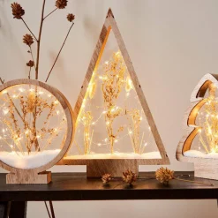 Déco Et Objet De Noël|Déco Et Objet Lumineux|KAEMINGK Sapin de Noël lumineux à piles 40 LED (H47 cm) Wood Blanc chaud