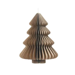 Déco Et Objet De Noël|Décoration De Sapin|KAEMINGK Sapin en papier à suspendre (H15 cm) Fermeture Magnétique Brun Marron
