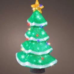 Déco Et Objet Lumineux|EMINZA Sapin lumineux 120 LED (H56 cm) Étoile scintillante Blanc froid Vert
