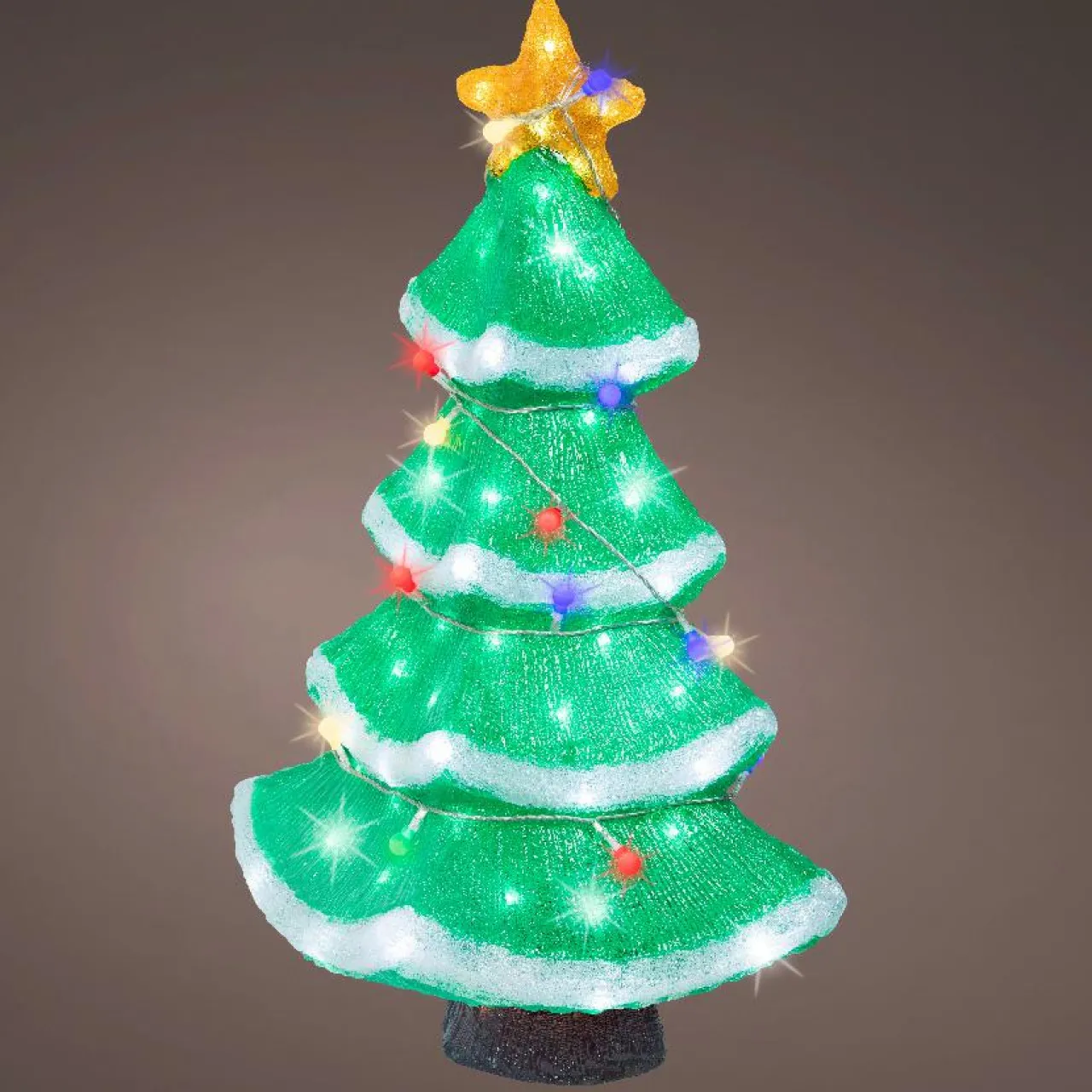 Déco Et Objet Lumineux|EMINZA Sapin lumineux 120 LED (H56 cm) Étoile scintillante Blanc froid Vert