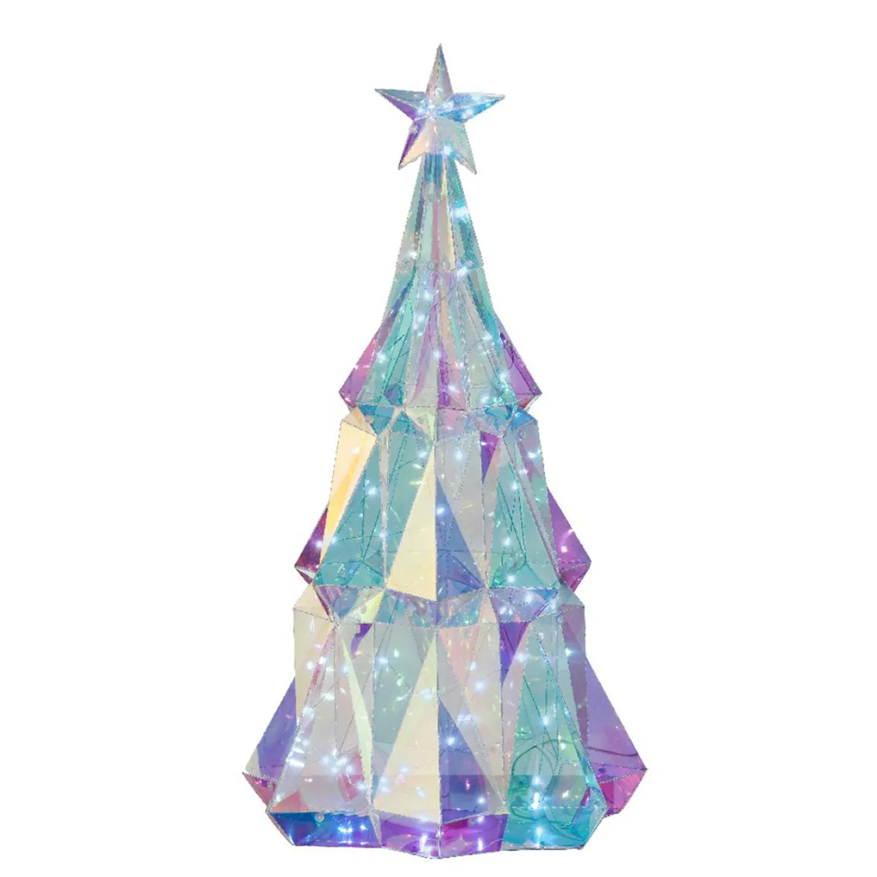 Déco Et Objet De Noël|Déco Et Objet Lumineux|KAEMINGK Sapin lumineux 60 LED (H51 cm) Ice Blanc froid Transparent irisé