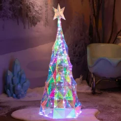 Personnage, Objet Grand Format|Déco Et Objet De Noël|KAEMINGK Sapin lumineux 120 Micro LED (H110 cm) Ice Blanc froid Transparent irisé