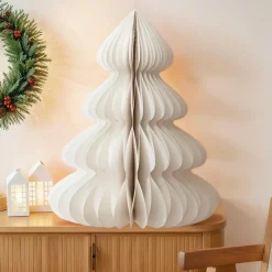Déco Et Objet De Noël|KAEMINGK Sapin papier à poser (H90 cm) Fermeture Magnétique Blanc