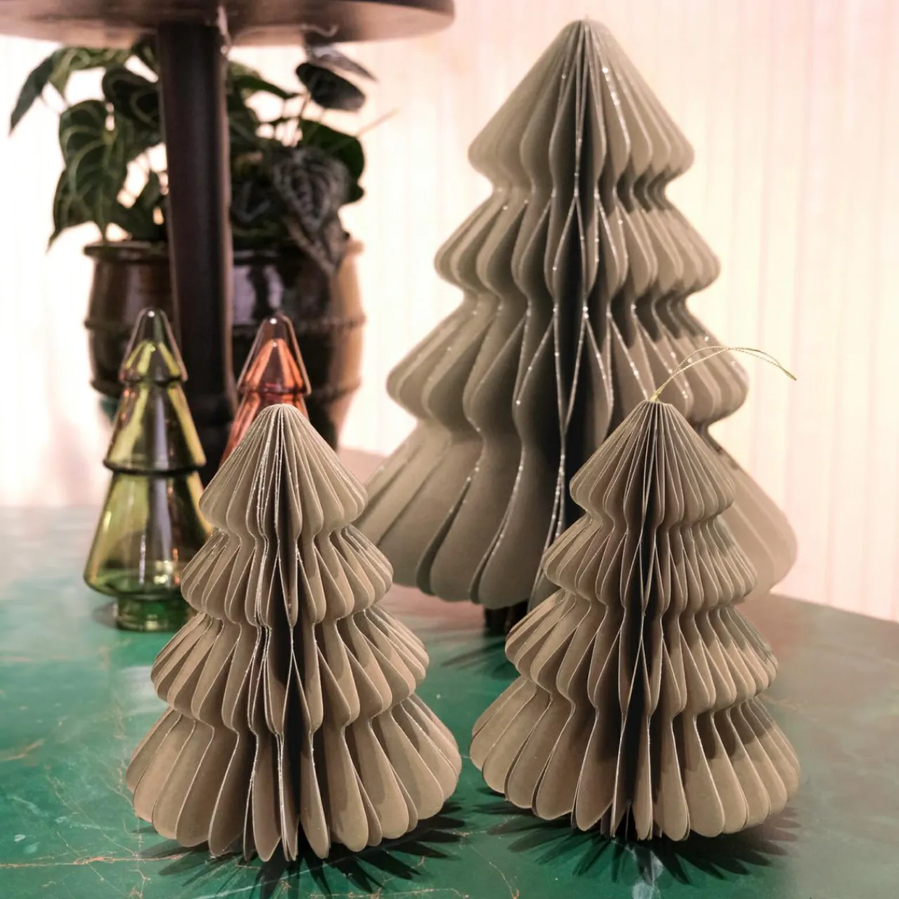 Déco Et Objet De Noël|KAEMINGK Sapin papier à suspendre (H40 cm) Fermeture Magnétique Brun Marron