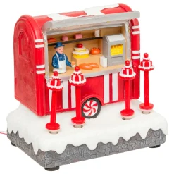 Village De Noël Lumineux|JJA Scène de vie lumineuse et animée à piles (H14 cm) Stand de gâteau Multicolore
