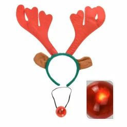 Bonnet, Chaussette Et Costume|KOOPMAN Serre-tête et nez lumineux Renne de Noël Rouge