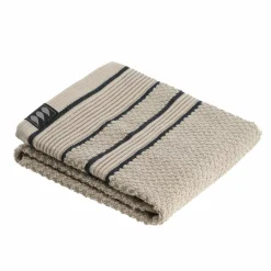 Linge De Bain|Serviette De Bain|TENDANCE Serviette de bain coton (30 x 50 cm) Black Line / noir Gris ficelle