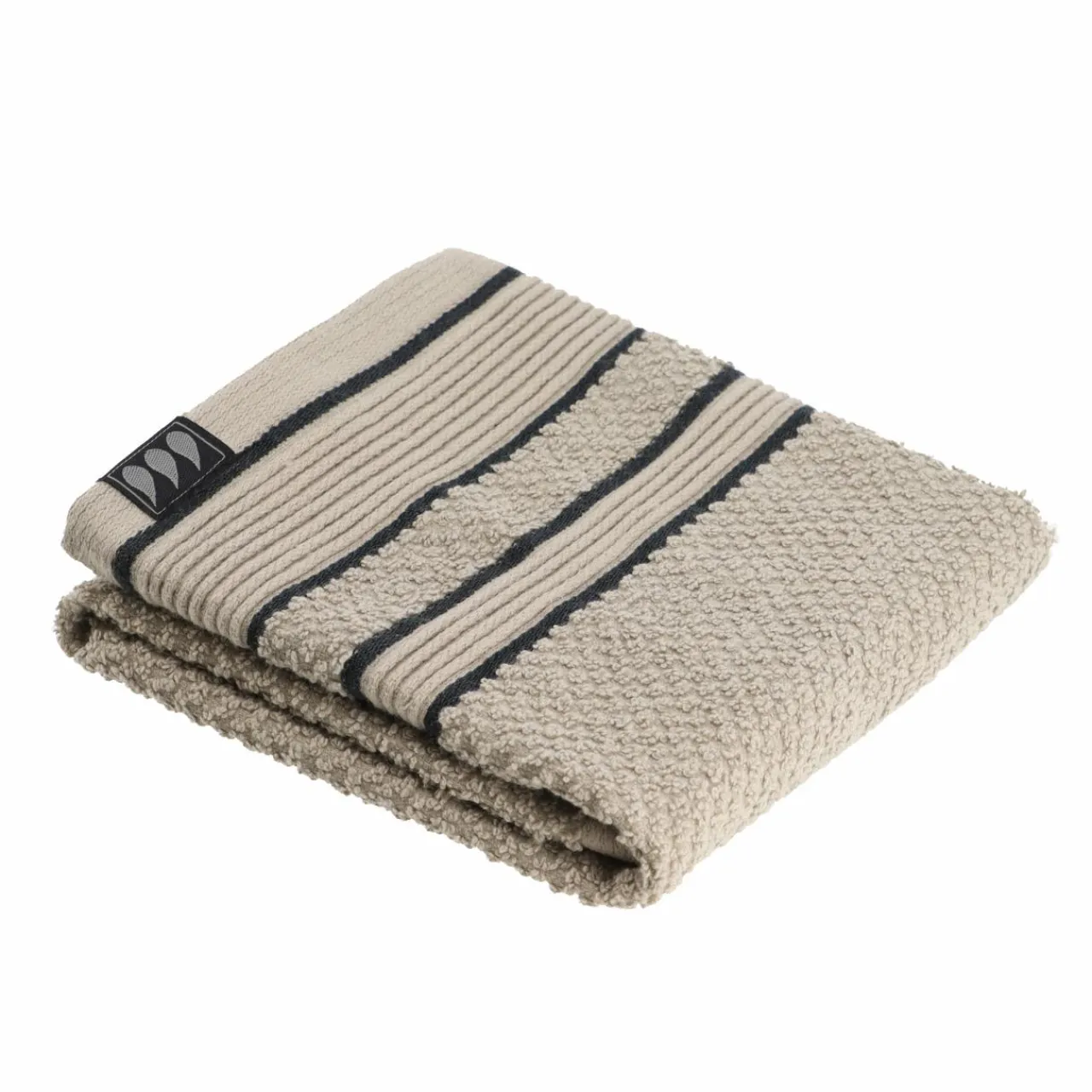 Linge De Bain|Serviette De Bain|TENDANCE Serviette de bain coton (30 x 50 cm) Black Line / noir Gris ficelle