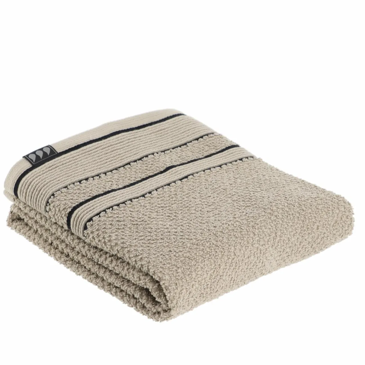 Linge De Bain|Serviette De Bain|TENDANCE Serviette de bain coton (50 x 90 cm) Black Line / noir Gris ficelle