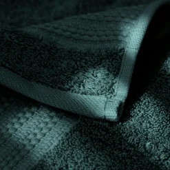 Linge De Bain|Serviette De Bain|EMINZA Serviette de bain coton bio (30 x 50 cm) Méline Vert émeraude