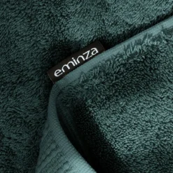Linge De Bain|Serviette De Bain|EMINZA Serviette de bain coton bio (30 x 50 cm) Méline Vert émeraude