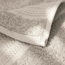 Linge De Bain|Serviette De Bain|EMINZA Serviette de bain coton bio (70 x 130 cm) Méline pampa Beige