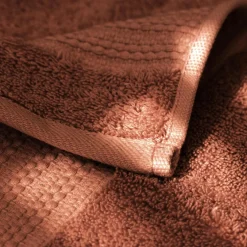 Linge De Bain|Serviette De Bain|EMINZA Serviette de bain coton bio (90 x 150 cm) Méline Terracotta