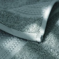 Linge De Bain|Serviette De Bain|EMINZA Serviette de bain coton bio (30 x 50 cm) Méline Bleu glacier