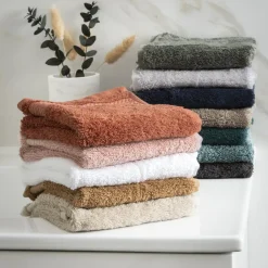 Linge De Bain|Serviette De Bain|EMINZA Serviette de bain coton bio (90 x 150 cm) Méline Vert romarin