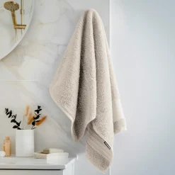 Linge De Bain|Serviette De Bain|EMINZA Serviette de bain coton bio (50 x 90 cm) Méline pampa Beige