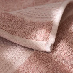 Linge De Bain|Serviette De Bain|EMINZA Serviette de bain coton bio (30 x 50 cm) Méline Rose Pêche