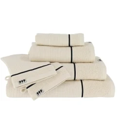 Linge De Bain|Serviette De Bain|TENDANCE Serviette de bain coton nid d'abeille (30 x 50 cm) Japandi Beige