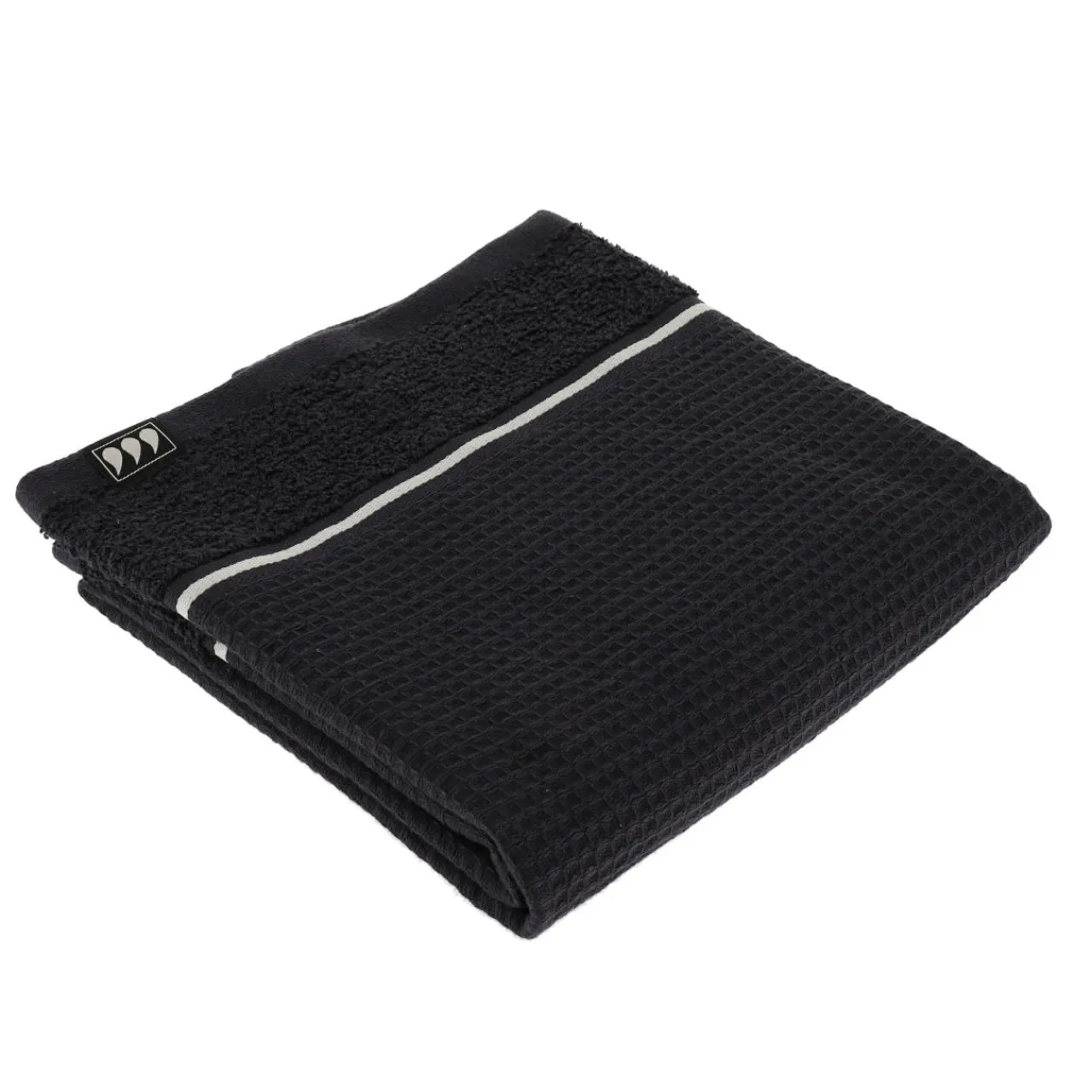 Linge De Bain|Serviette De Bain|TENDANCE Serviette de bain coton nid d'abeille (50 x 90 cm) Japandi Noir