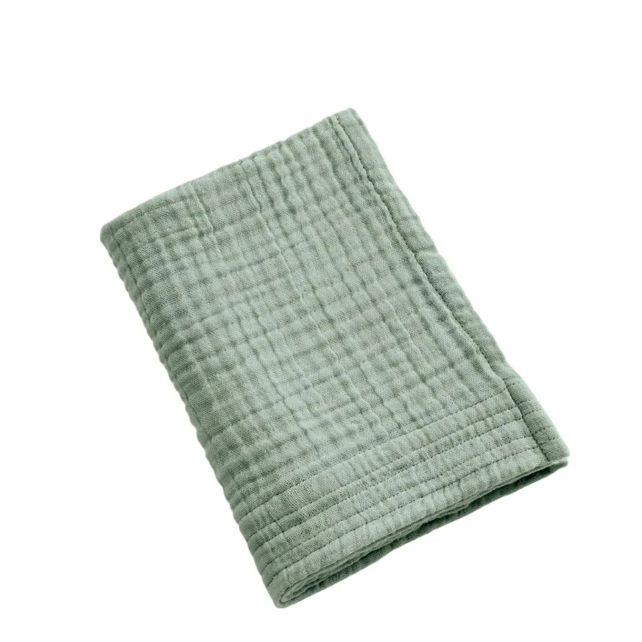 Linge De Bain|Serviette De Bain|EMINZA Serviette de bain gaze de coton (30 x 50 cm) Gaïa Vert Eucalyptus