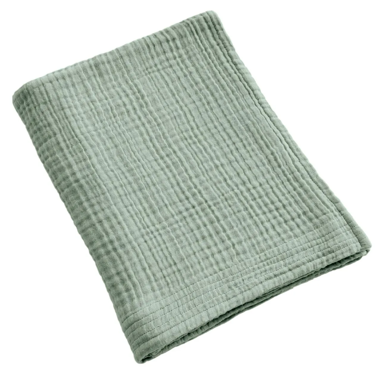 Linge De Bain|Serviette De Bain|EMINZA Serviette de bain gaze de coton (90 x 150 cm) Gaïa Vert Eucalyptus