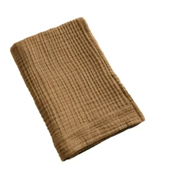 Linge De Bain|Serviette De Bain|EMINZA Serviette de bain gaze de coton (70 x 130 cm) Gaïa Camel