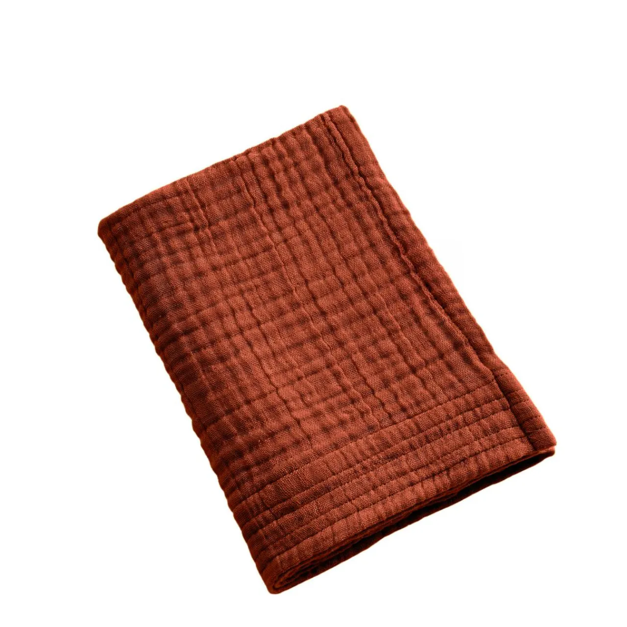 Linge De Bain|Serviette De Bain|EMINZA Serviette de bain gaze de coton (30 x 50 cm) Gaïa Terracotta