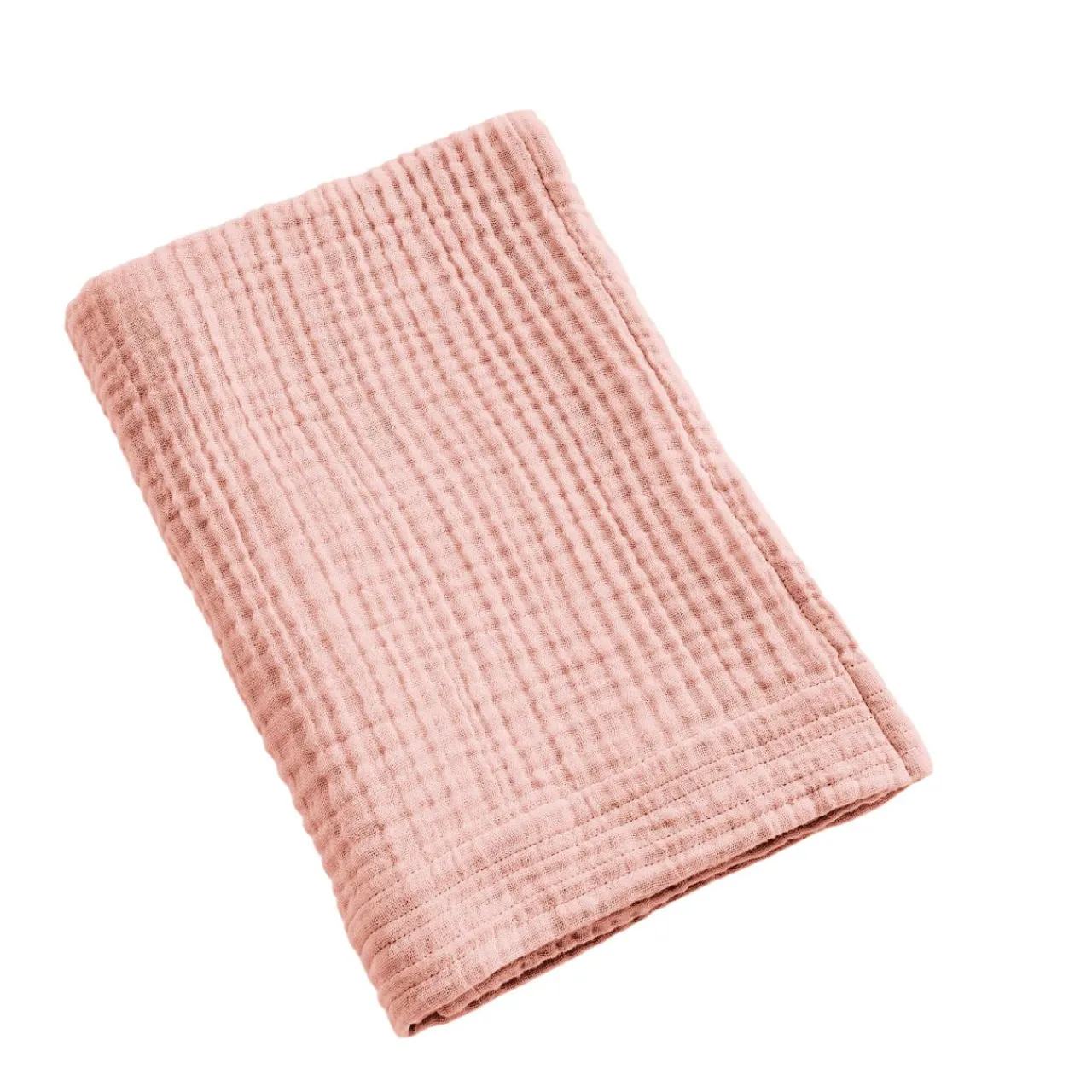 Linge De Bain|Serviette De Bain|EMINZA Serviette de bain gaze de coton (70 x 130 cm) Gaïa Rose Pêche