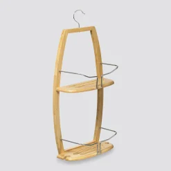 Rangement Salle De Bain|Accessoire Salle De Bain|ATMOSPHERA Serviteur douche bambou (H61 cm) Mike Naturel