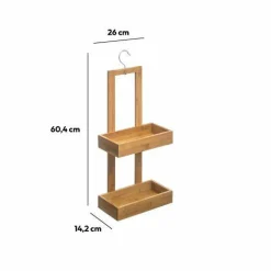 Rangement Salle De Bain|Accessoire Salle De Bain|ATMOSPHERA Serviteur douche bambou (H61 cm) Danny Naturel