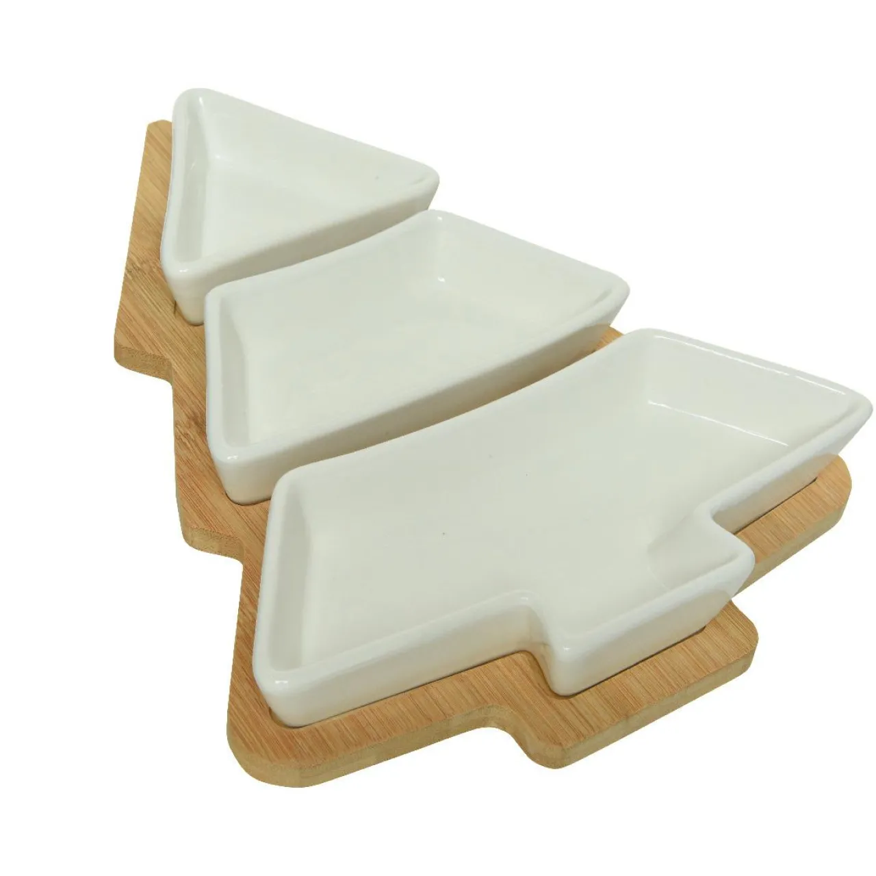 Vaisselle De Noël|KAEMINGK Set à tapas 3 assiettes (27 x 20 cm) Mon beau sapin Blanc