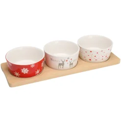 Vaisselle De Noël|KOOPMAN Set à tapas 3 bols (10 x 26 cm) Chalet de montagne Multicolore