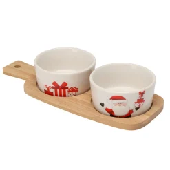Vaisselle De Noël|KOOPMAN Set à tapas 2 bols (10 x 25 cm) Père Noël et cadeaux Rouge