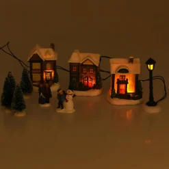 Village De Noël Lumineux|KOOPMAN Set complet village illuminé à piles Oslo