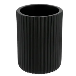 Accessoire Salle De Bain|TENDANCE Set d'accessoires salle de bain résine Strié Noir